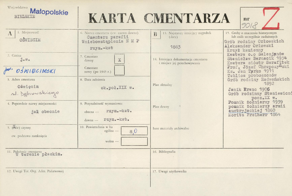 Karta cmentarza, skan nr 1