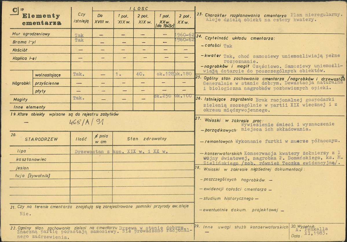 Karta cmentarza, skan nr 2