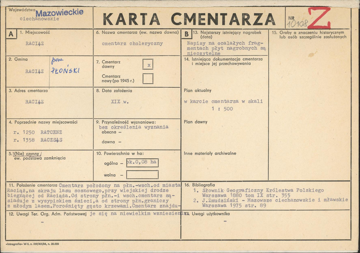 Karta cmentarza, skan nr 1