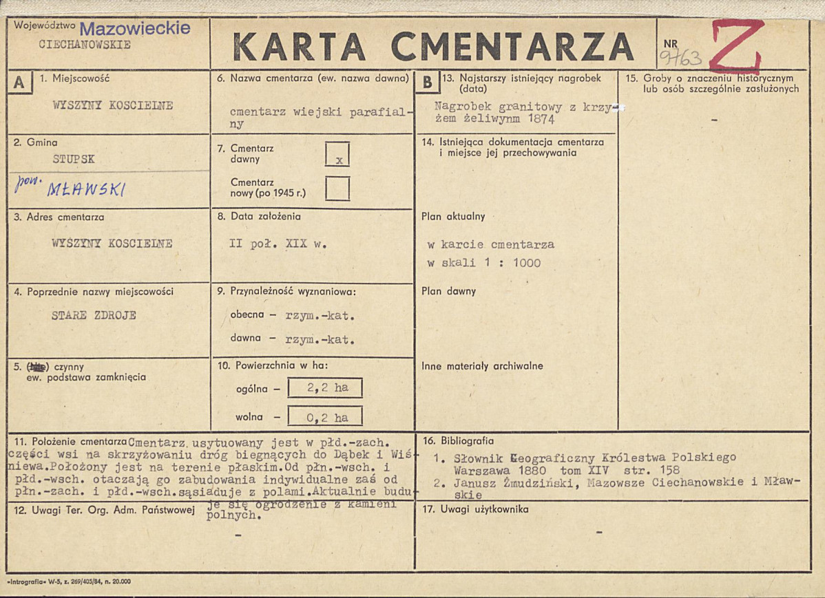 Karta cmentarza, skan nr 1