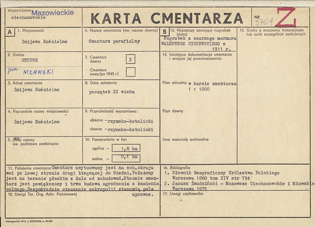 Karta cmentarza, skan nr 1