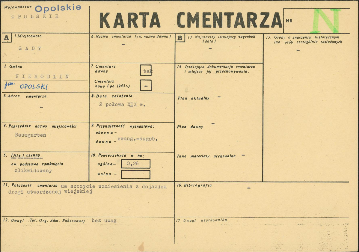 KC - Karta cmentarza, skan nr 1