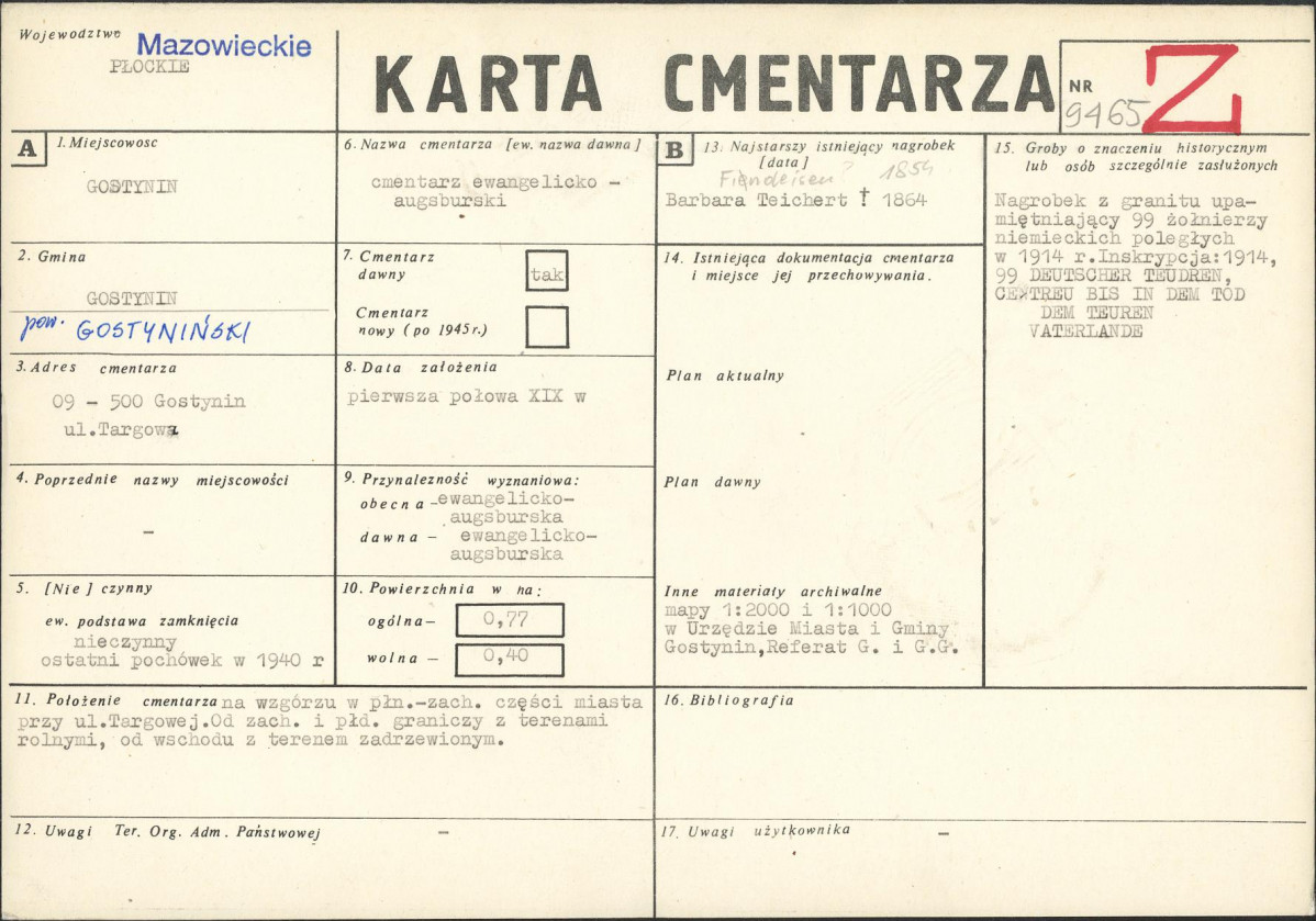 Karta cmentarza, skan nr 1