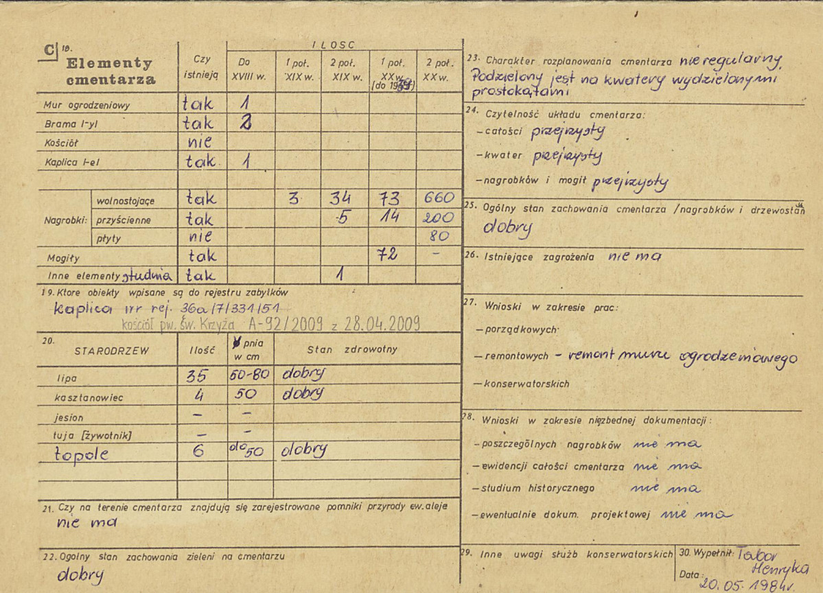 KC - Karta cmentarza, skan nr 2