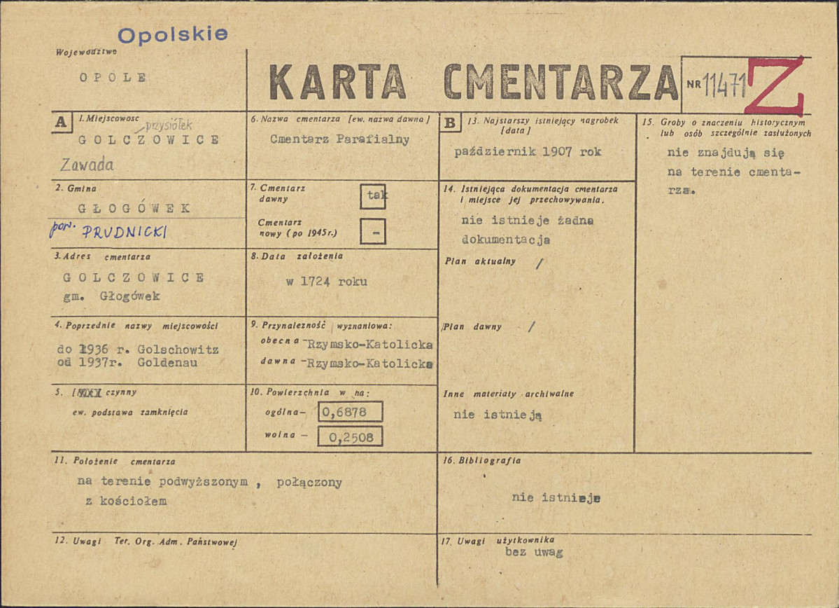 KC - Karta cmentarza, skan nr 1