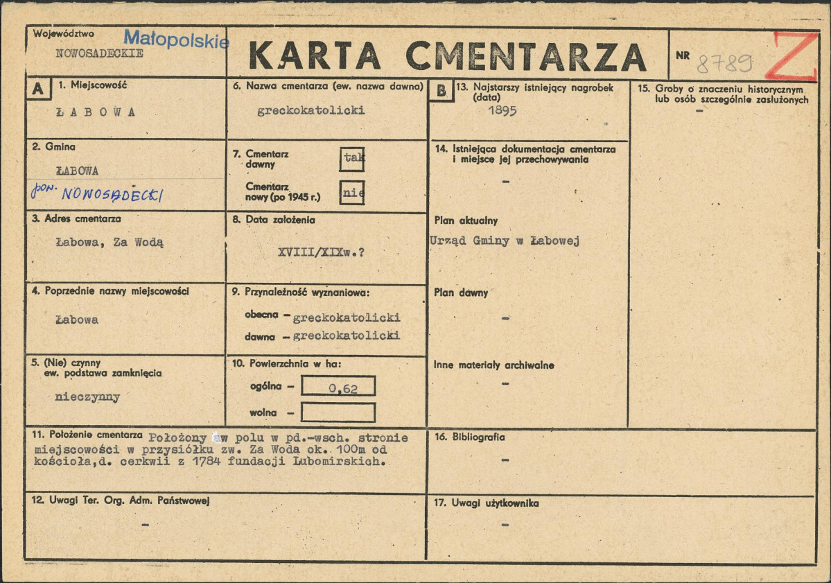 Karta cmentarza, skan nr 1