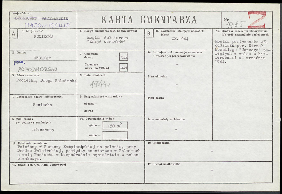 KC - Karta cmentarza, skan nr 1