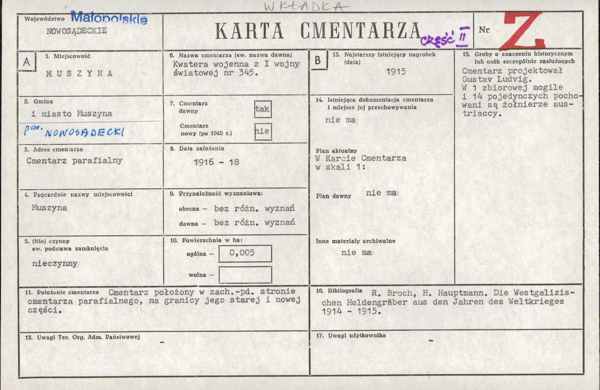 Karta cmentarza, skan nr 17