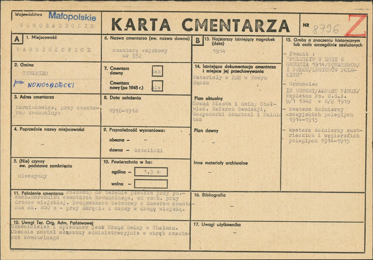 Karta cmentarza, skan nr 1