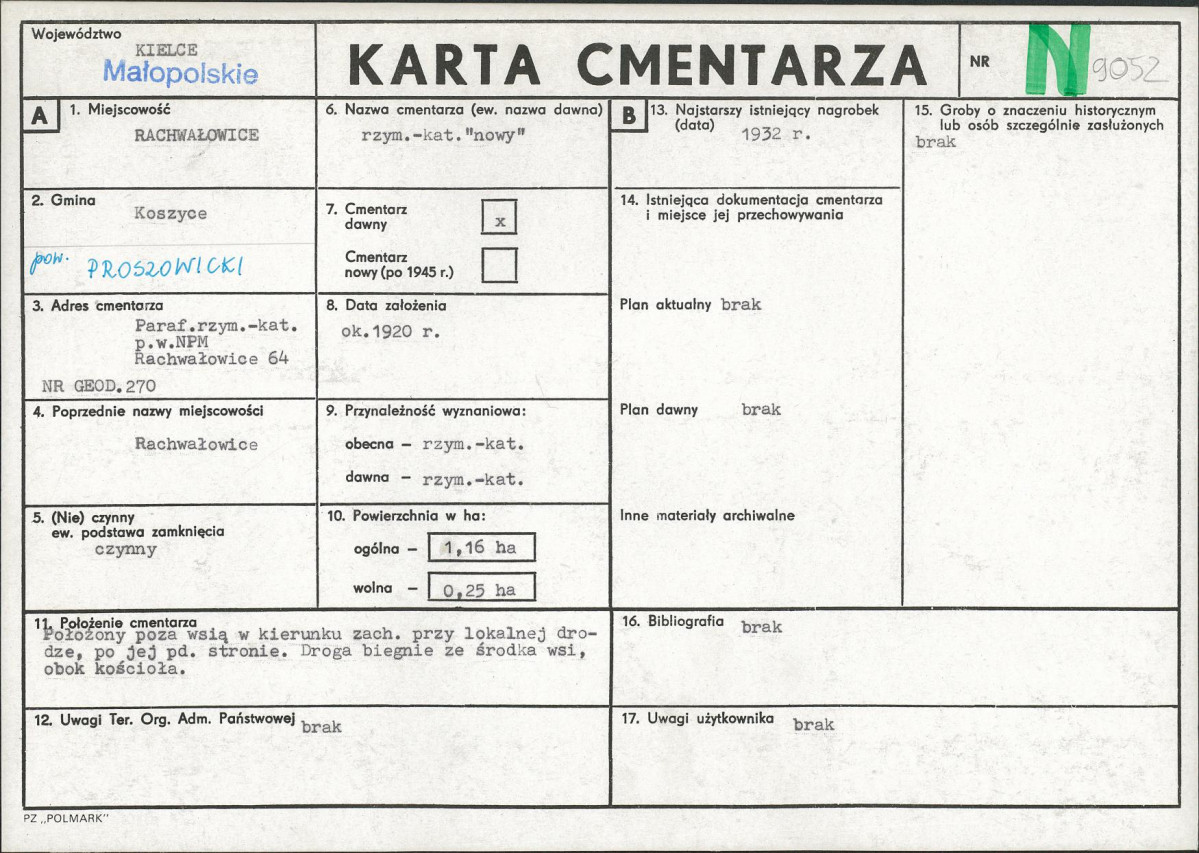 Karta cmentarza, skan nr 1