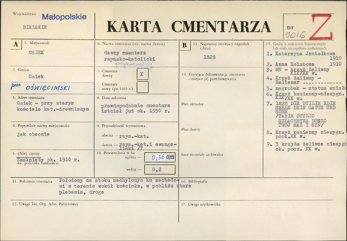 Karta cmentarza, skan nr 1