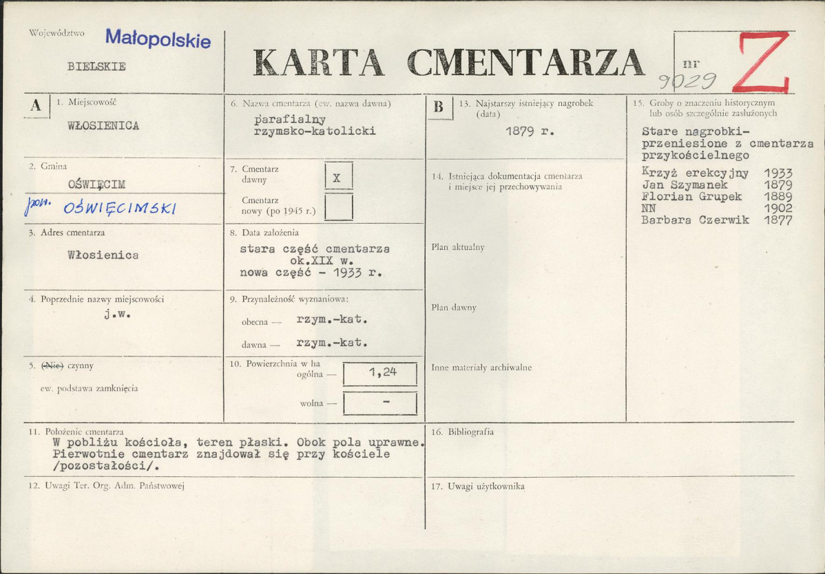 Karta cmentarza, skan nr 1