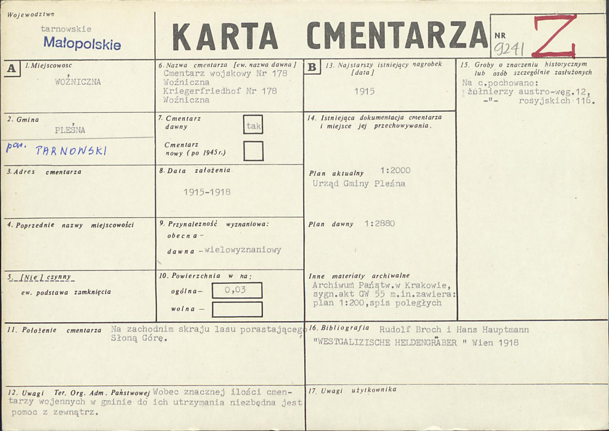 Karta cmentarza, skan nr 1