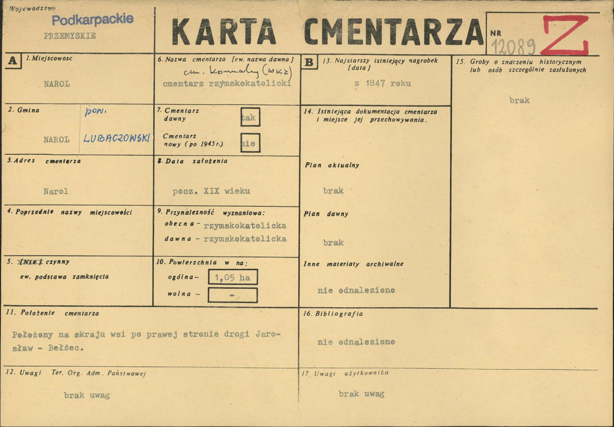 Karta cmentarza, skan nr 1