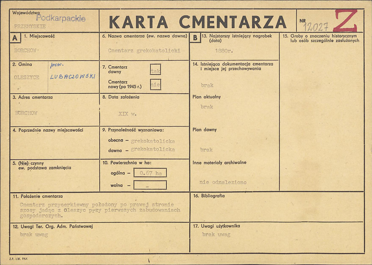 Karta cmentarza, skan nr 1