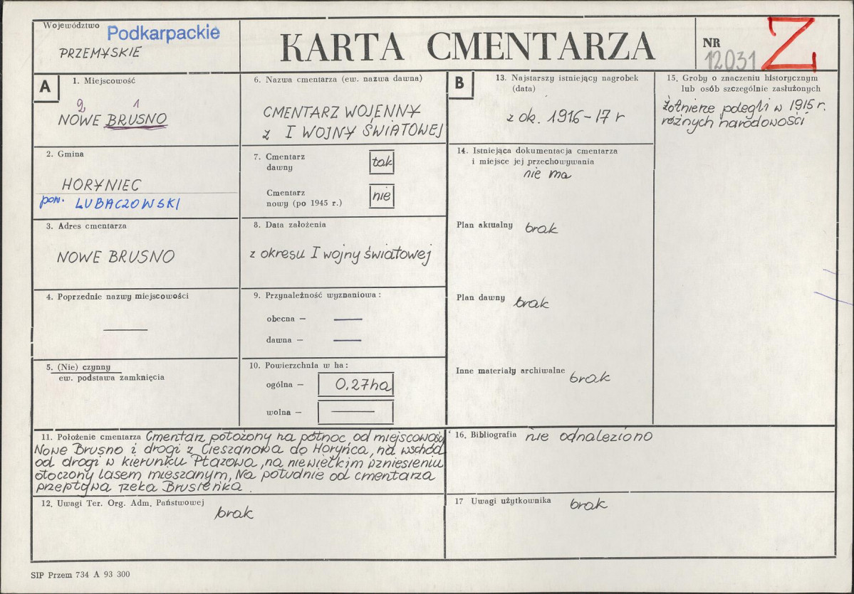 Karta cmentarza, skan nr 1