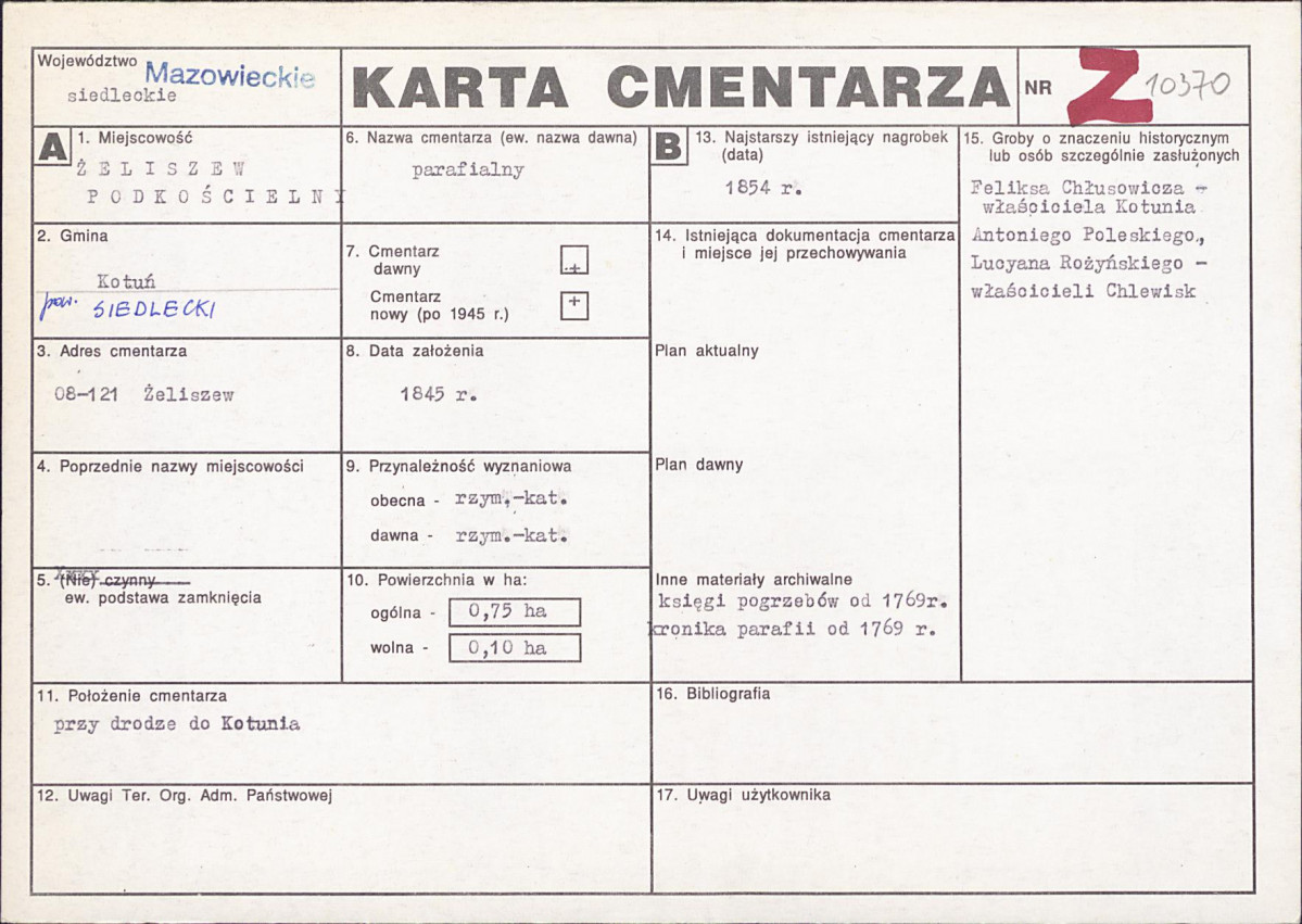 Karta cmentarza, skan nr 1
