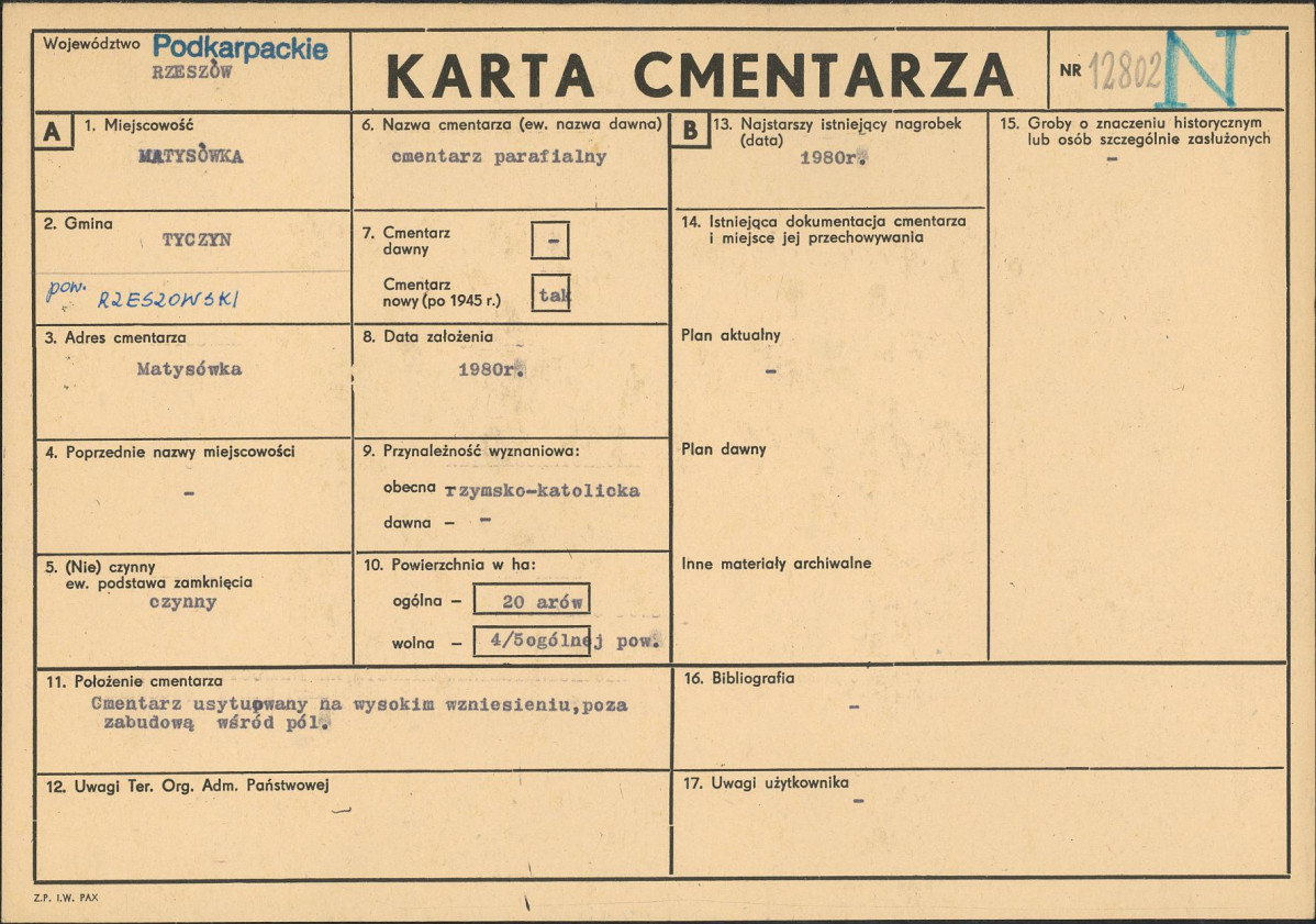 Karta cmentarza, skan nr 1