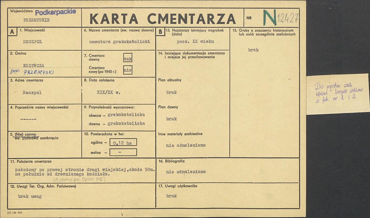 Karta cmentarza, skan nr 1