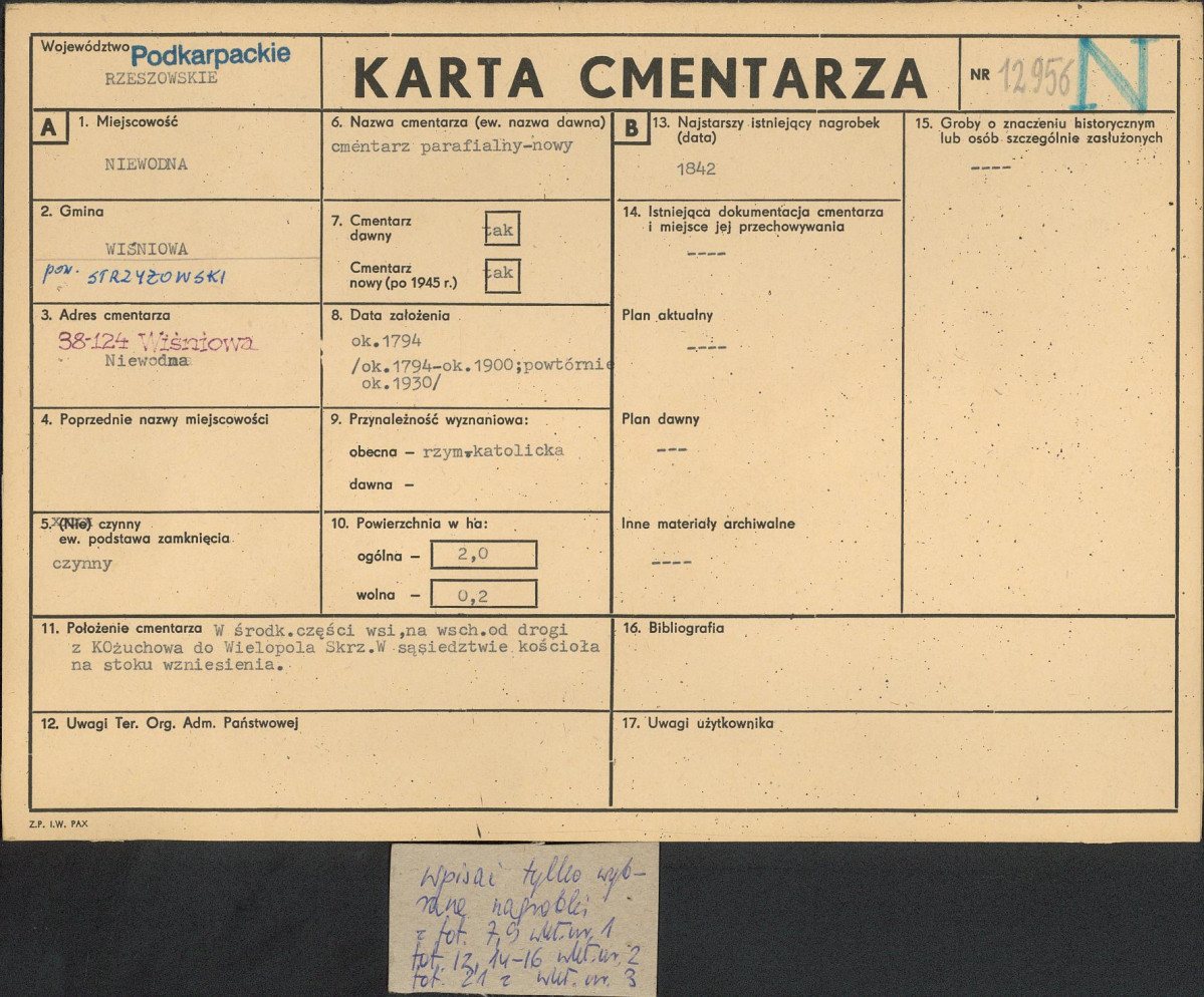 Karta cmentarza, skan nr 1