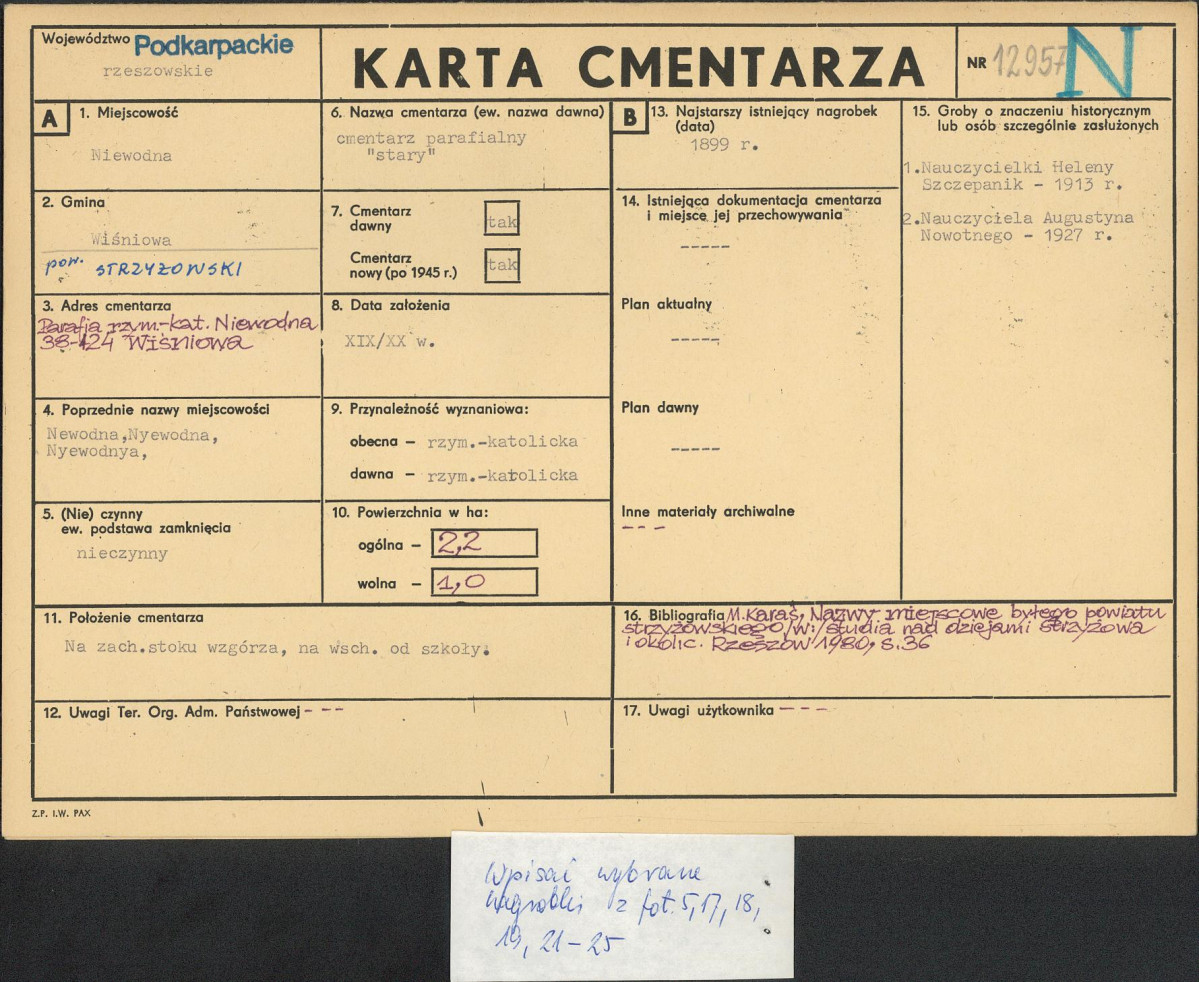 Karta cmentarza, skan nr 1