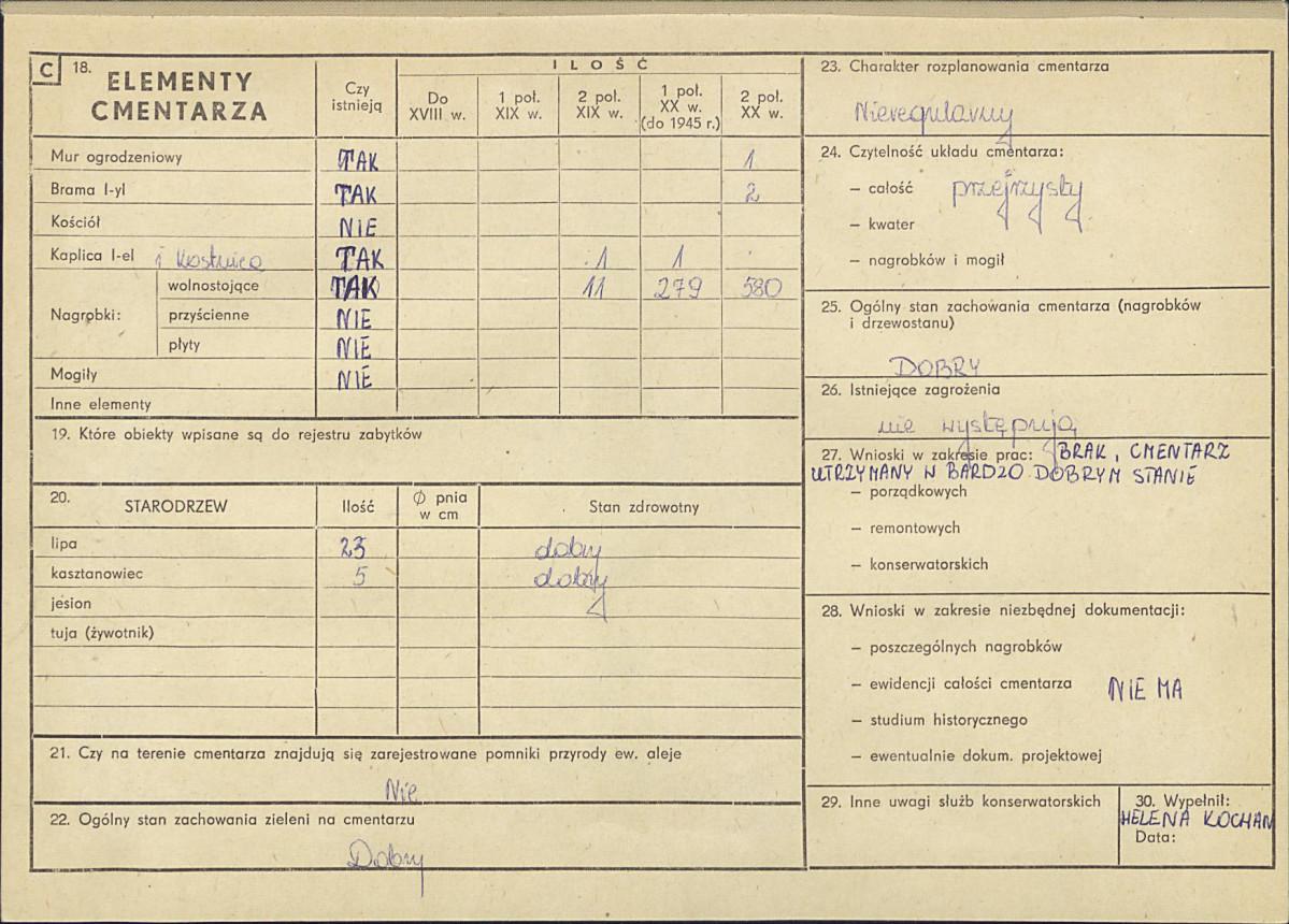 Karta cmentarza, skan nr 2