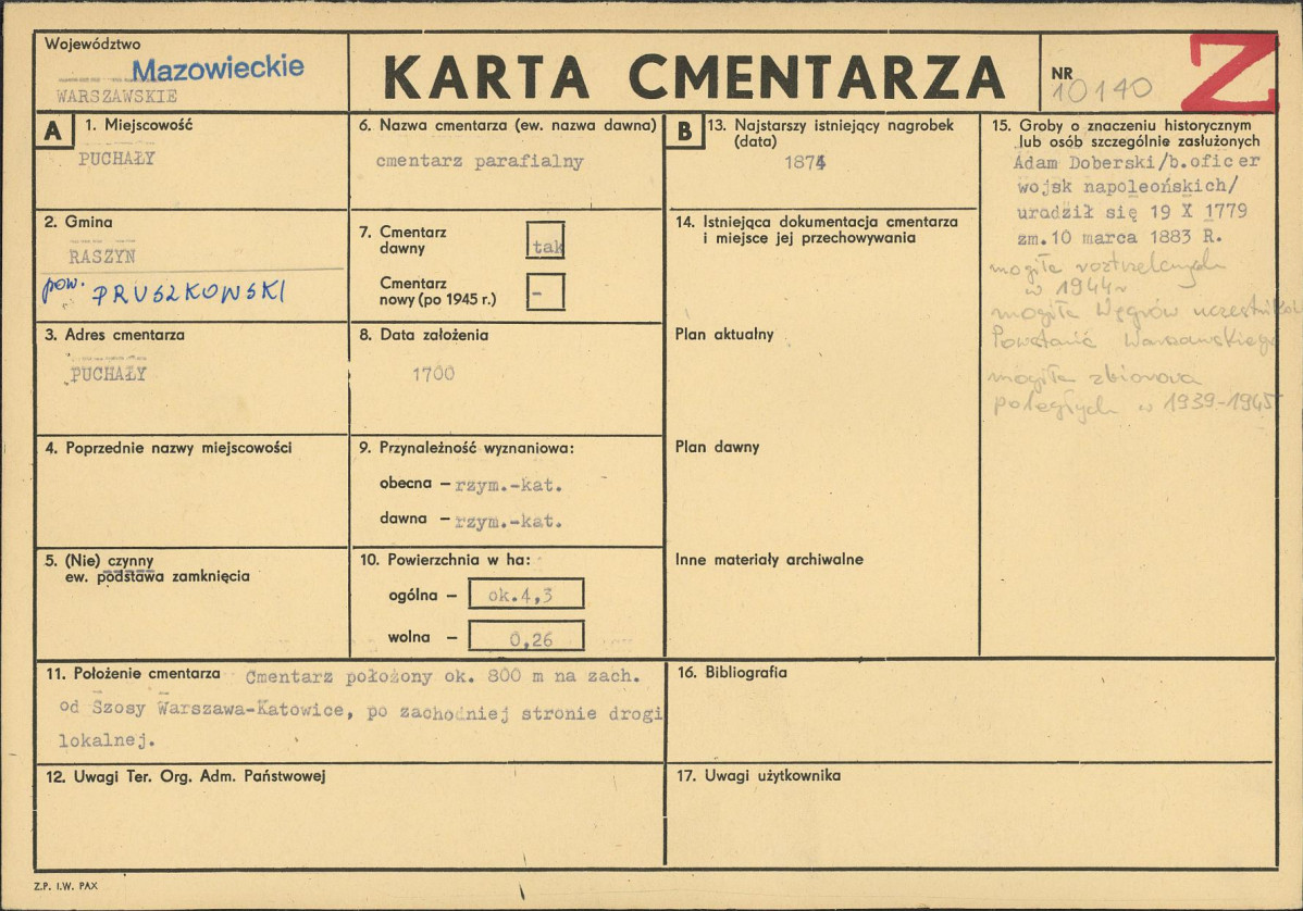 Karta cmentarza, skan nr 1