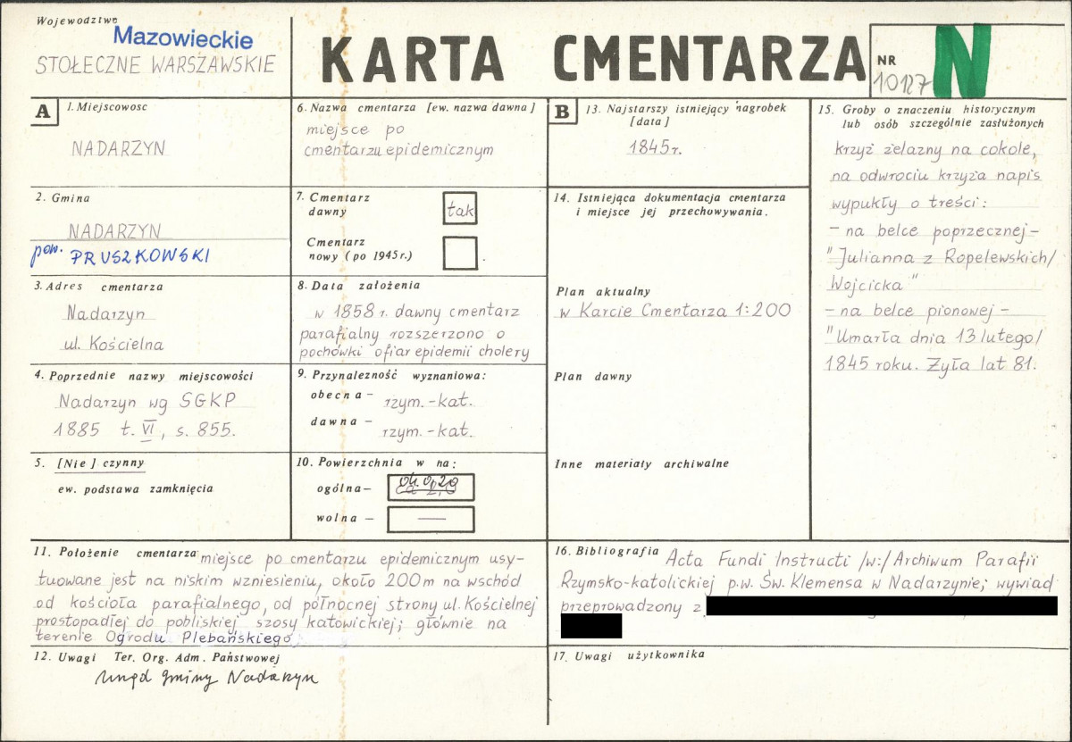 Karta cmentarza, skan nr 1