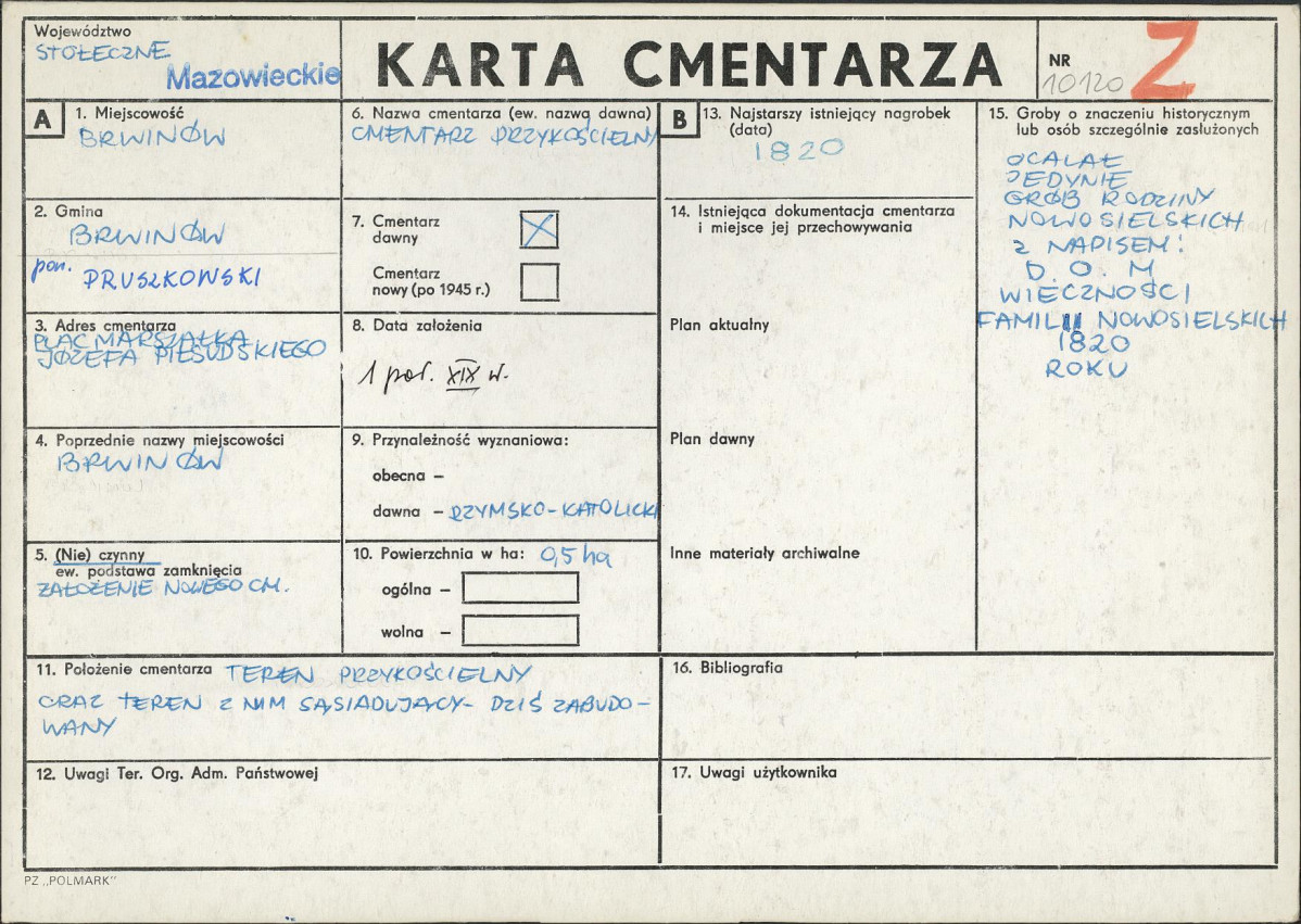 Karta cmentarza, skan nr 1