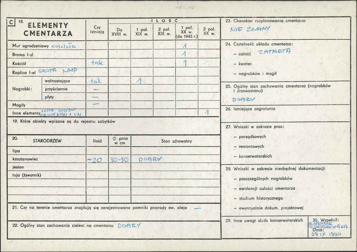 Karta cmentarza, skan nr 2