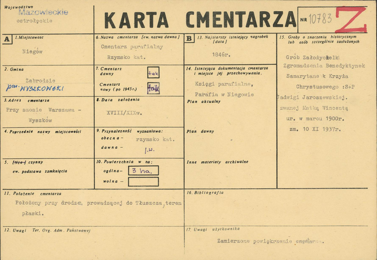 Karta cmentarza, skan nr 1