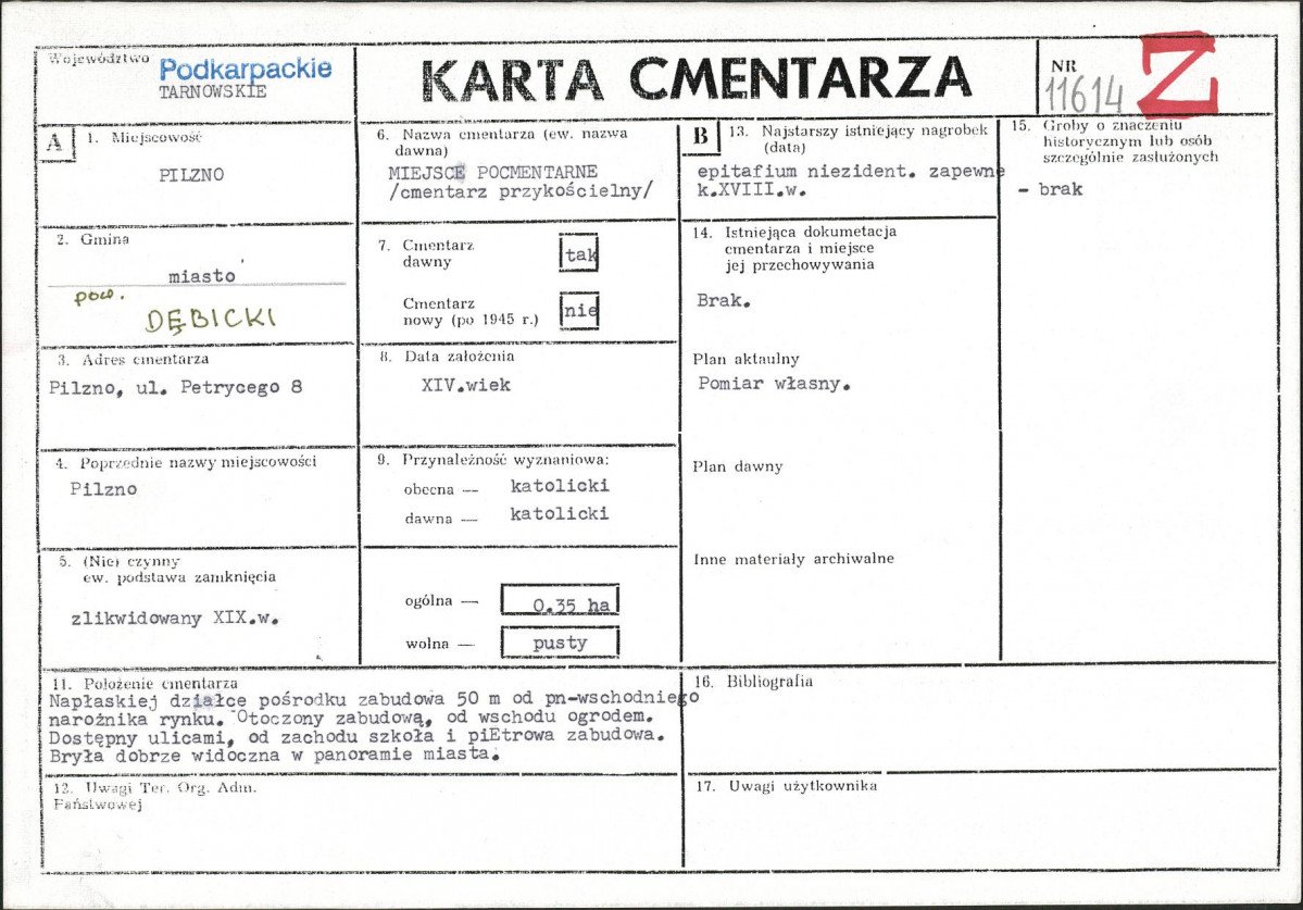 Karta cmentarza, skan nr 1