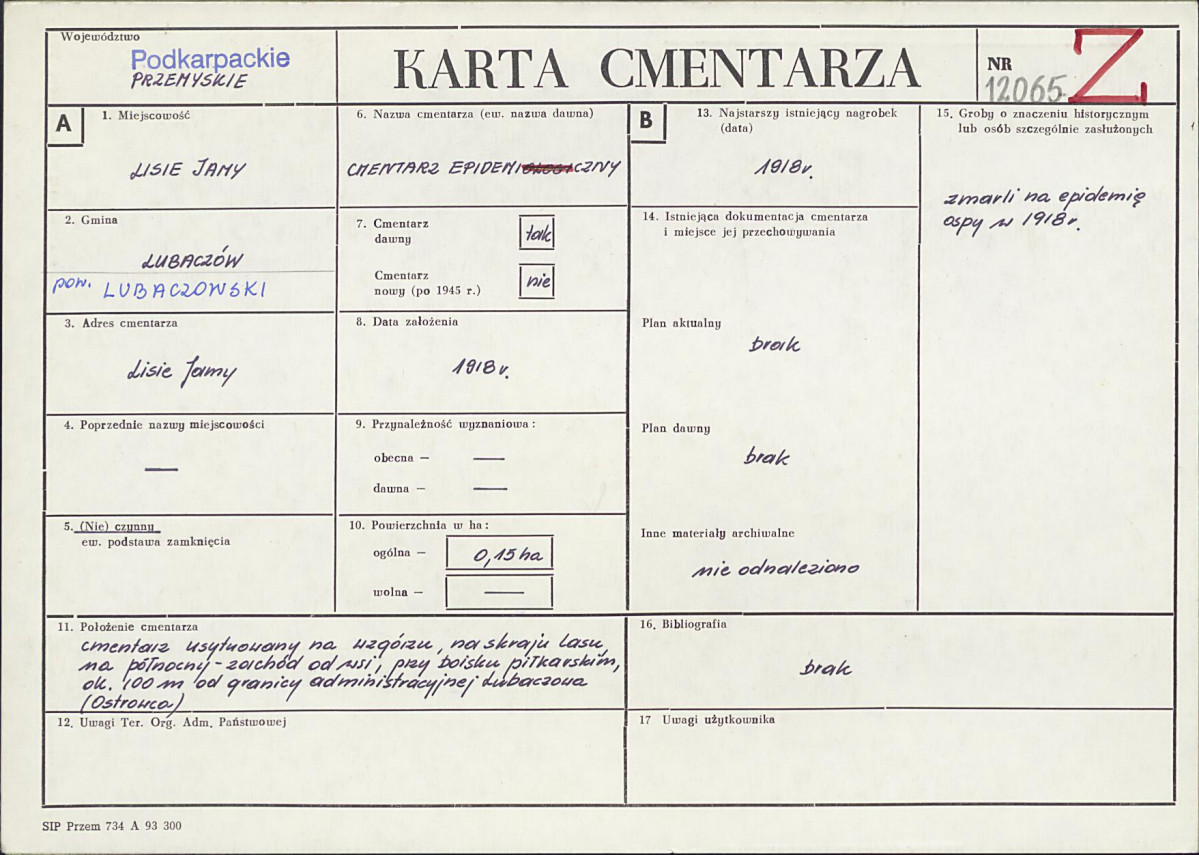 Karta cmentarza, skan nr 1