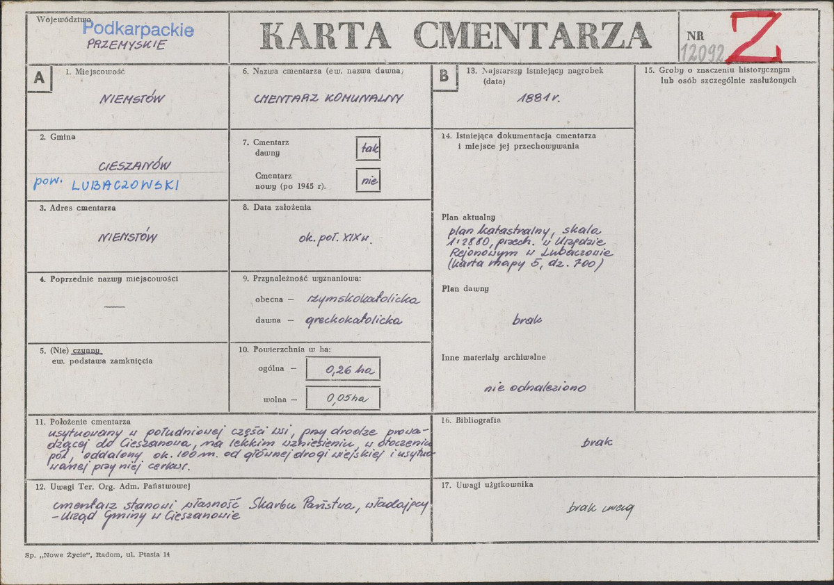 Karta cmentarza, skan nr 1