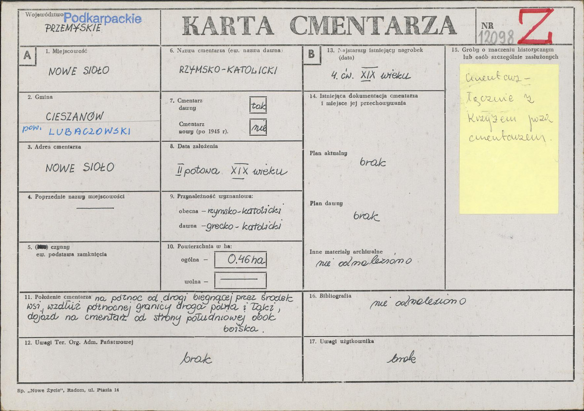 Karta cmentarza, skan nr 1