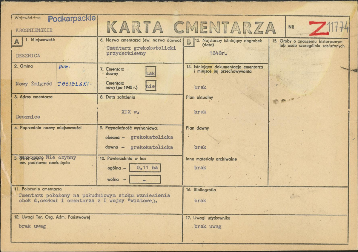 Karta cmentarza, skan nr 1