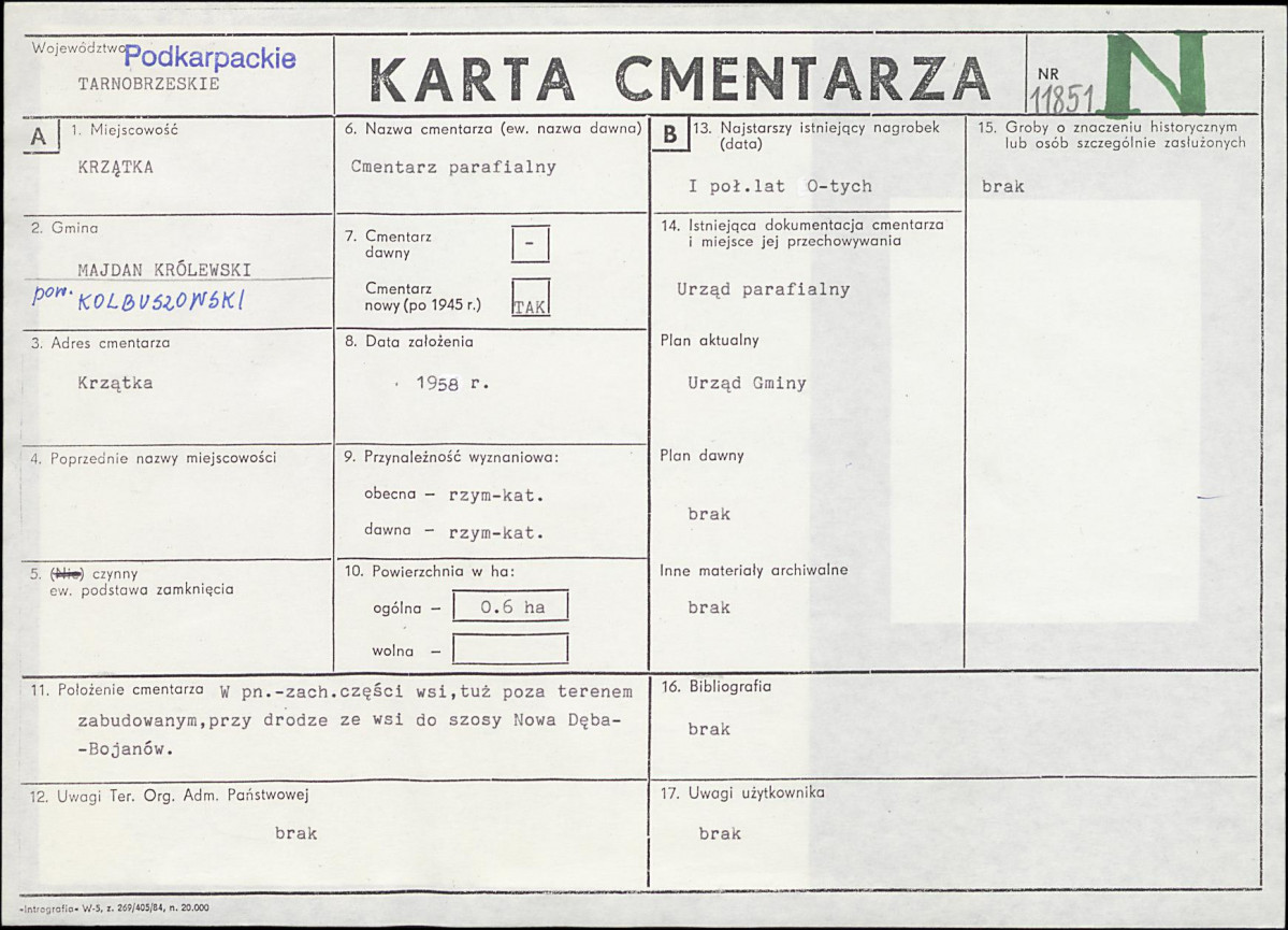 Karta cmentarza, skan nr 1