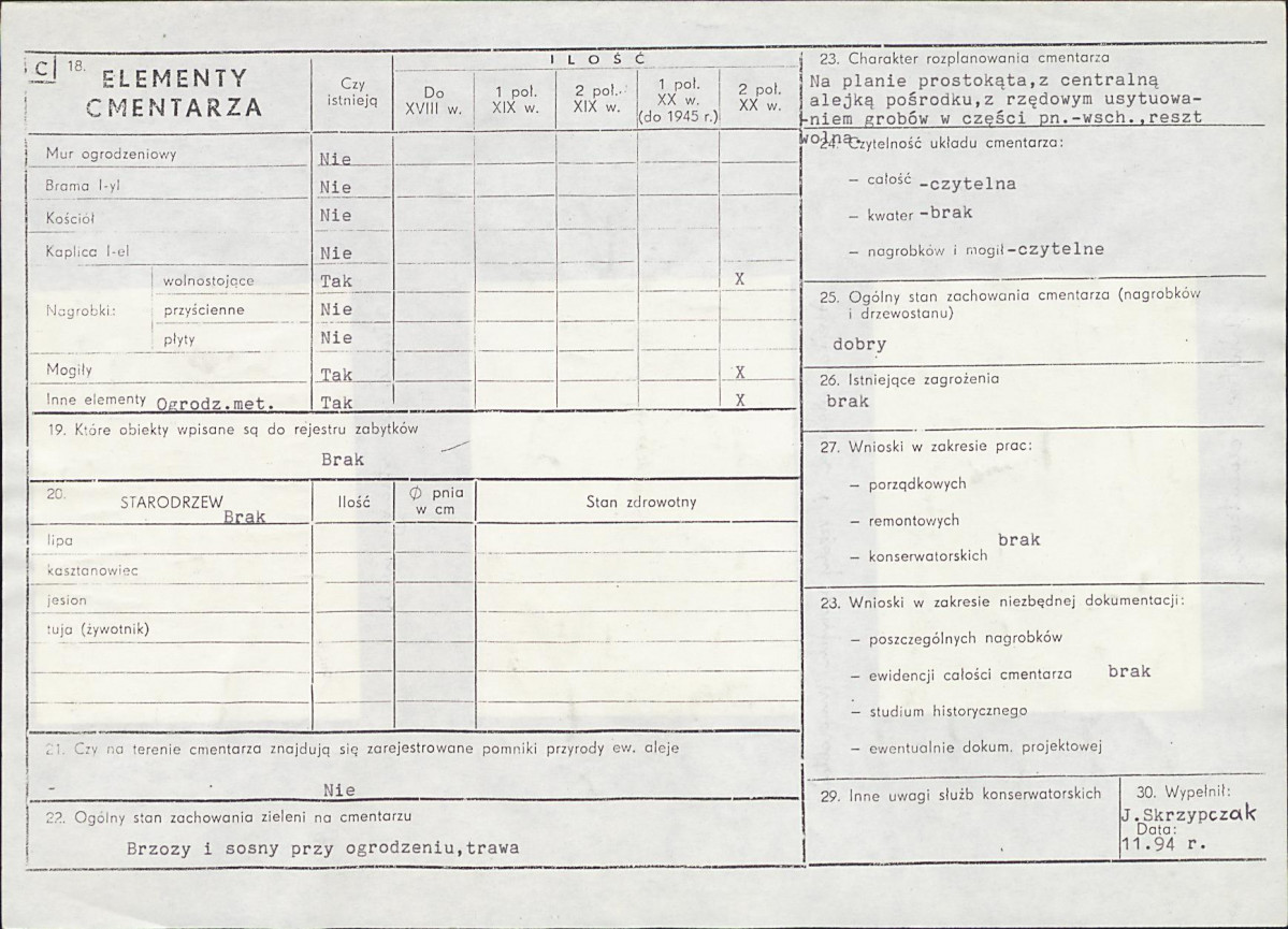Karta cmentarza, skan nr 2