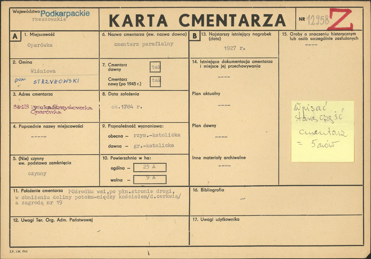 Karta cmentarza, skan nr 1