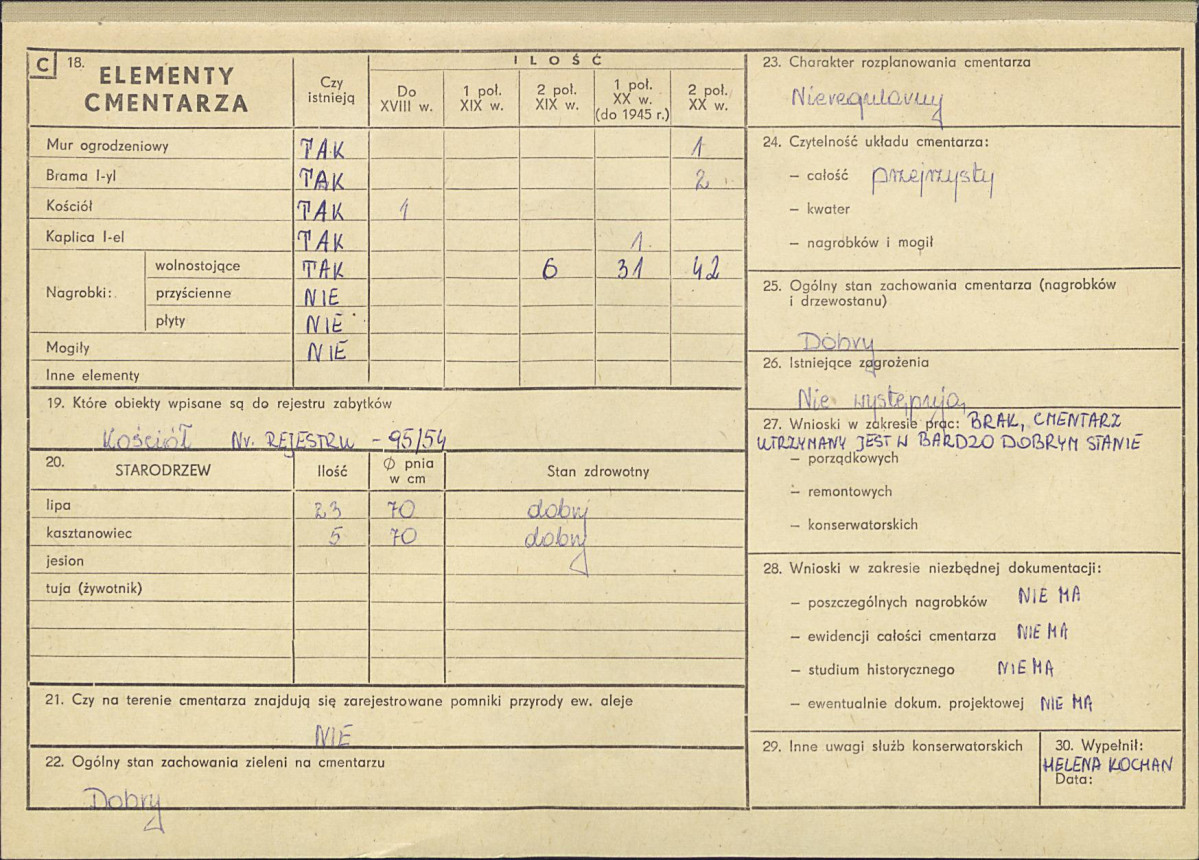 KC - Karta cmentarza, skan nr 2