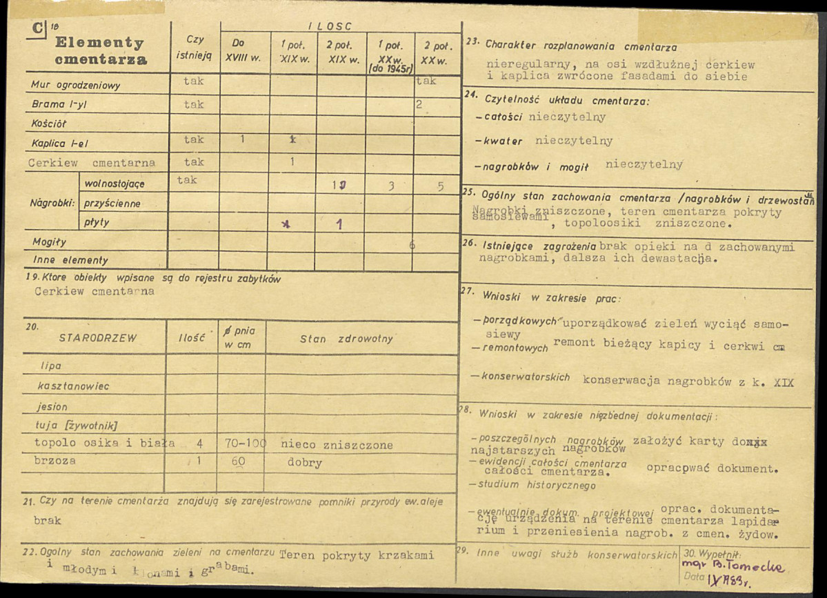 Karta cmentarza, skan nr 2