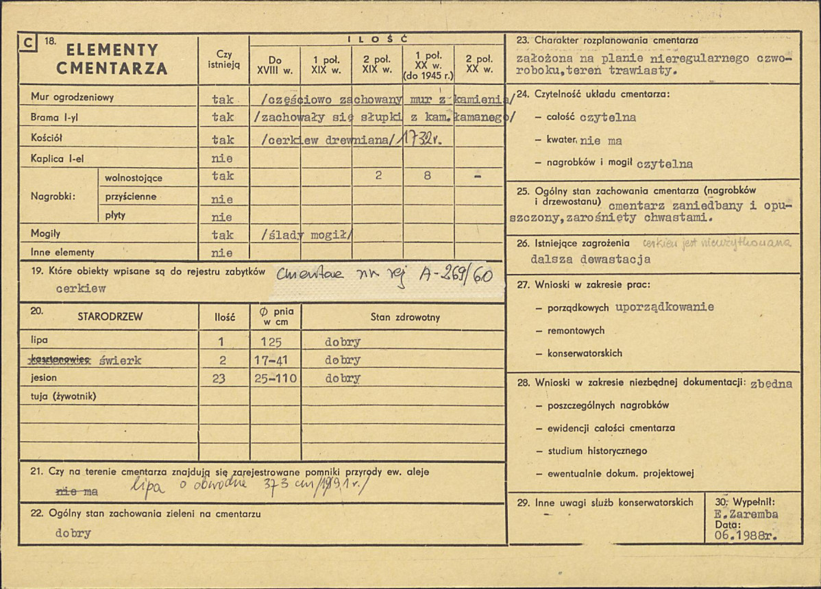 Karta cmentarza, skan nr 2