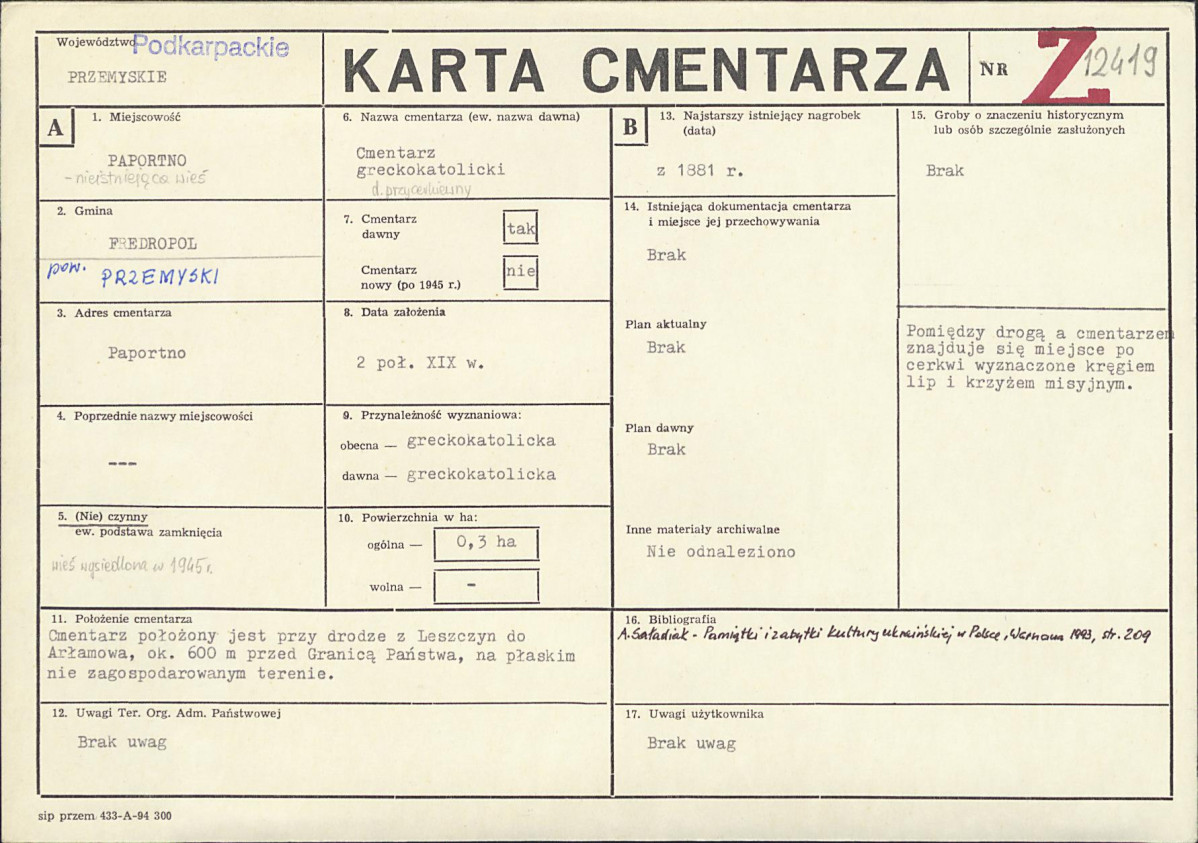 Karta cmentarza, skan nr 1