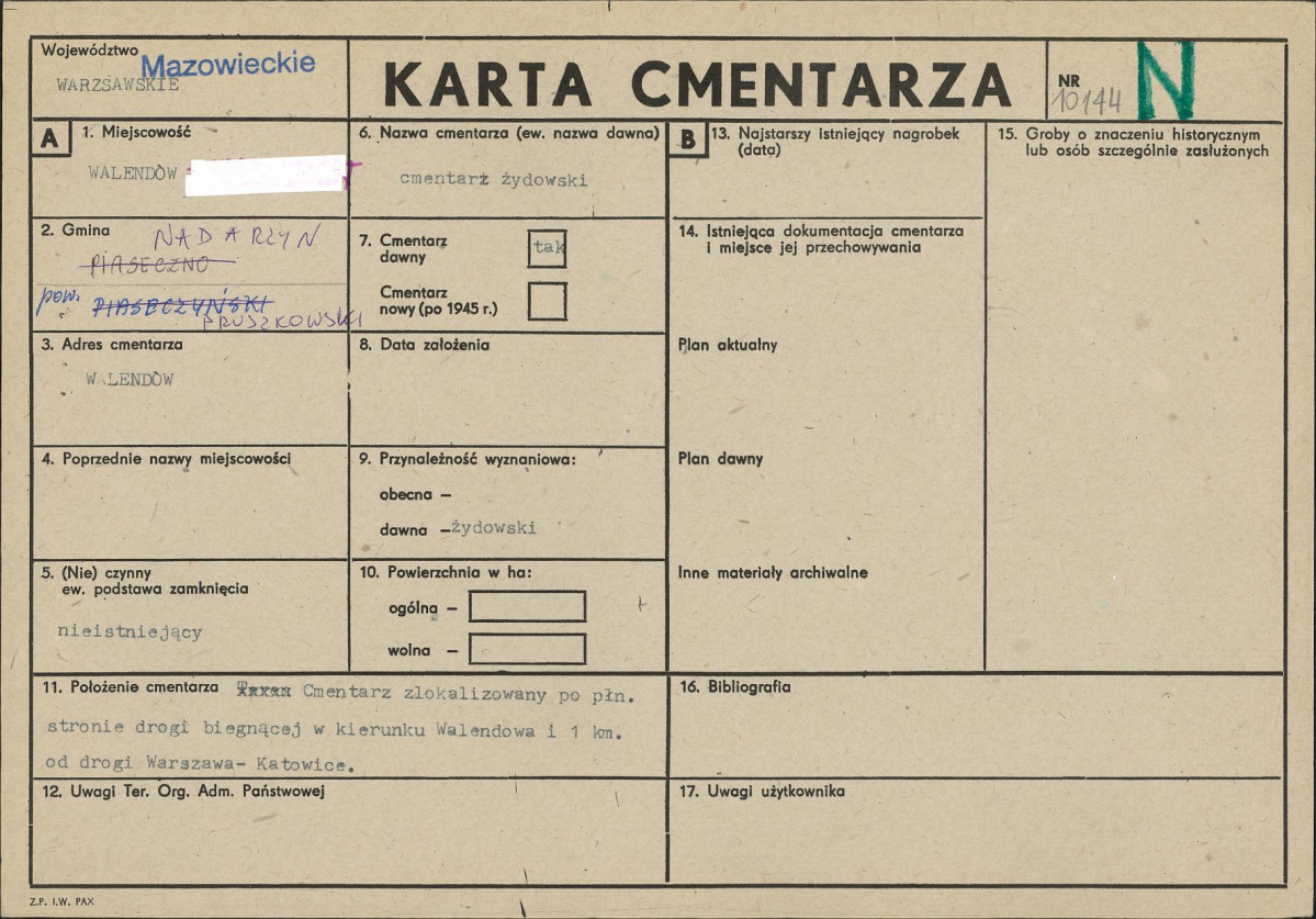 Karta cmentarza, skan nr 1