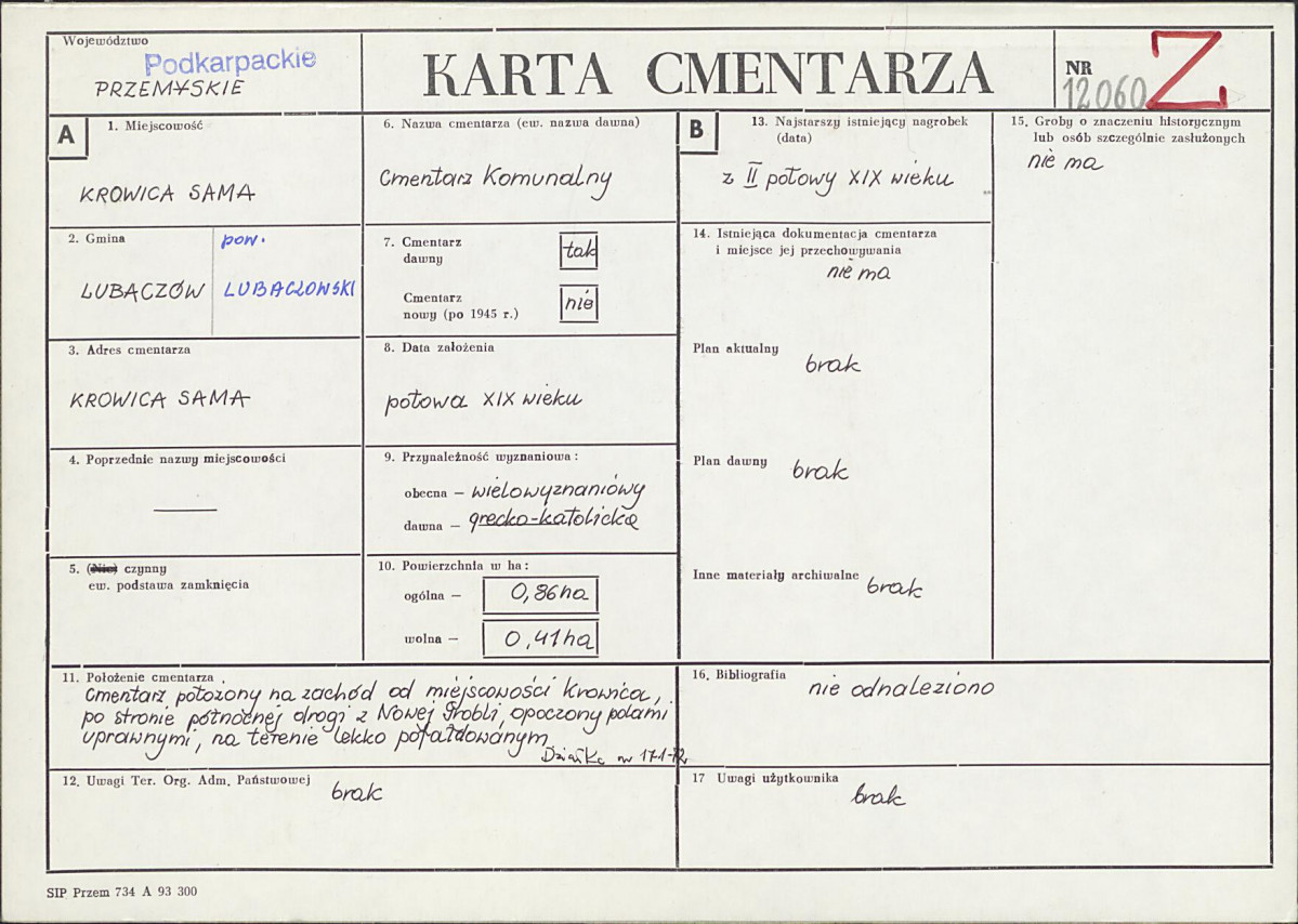Karta cmentarza, skan nr 1