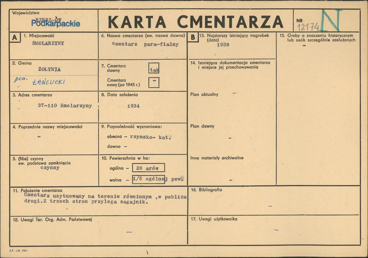 Karta cmentarza, skan nr 1