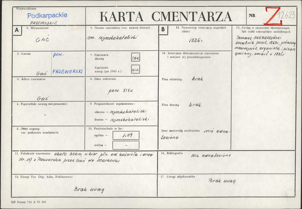 Karta cmentarza, skan nr 1