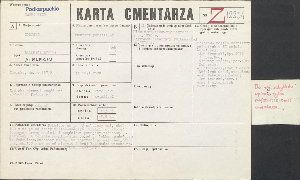 Karta cmentarza, skan nr 1