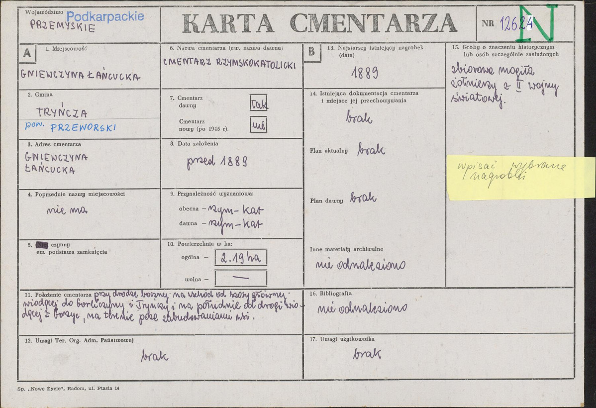 Karta cmentarza, skan nr 1
