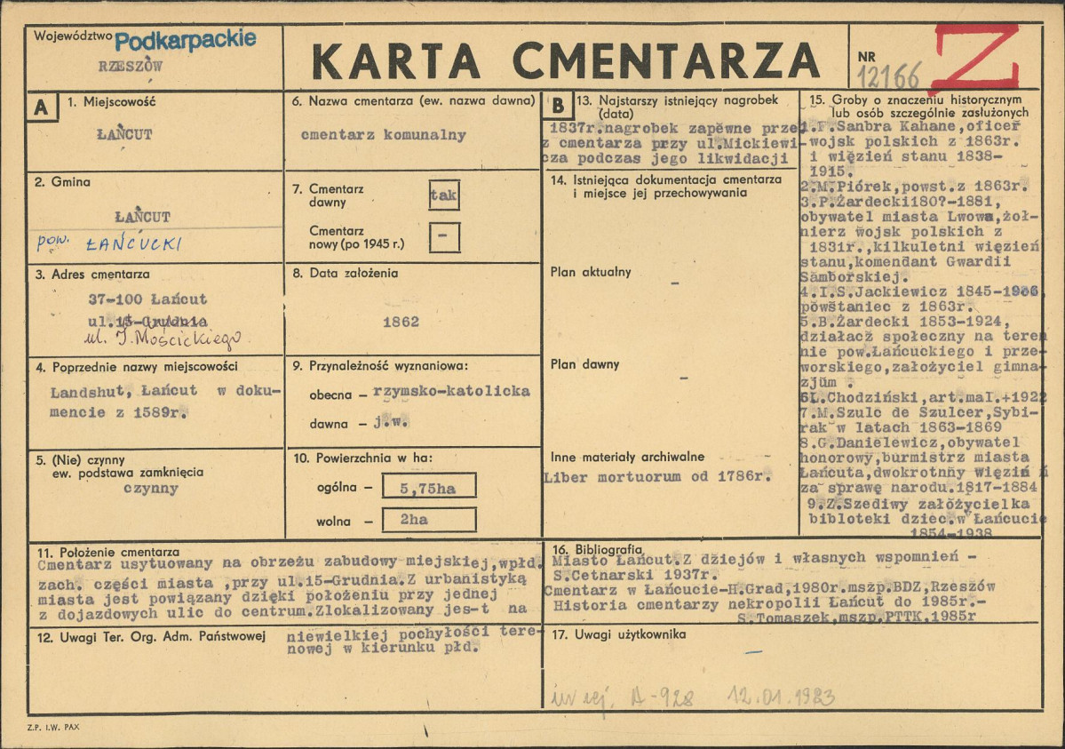 Karta cmentarza, skan nr 1